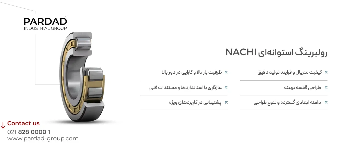 اینفوگرافیک رولبرینگ استوانه&lrm;&zwnj;ای nachi