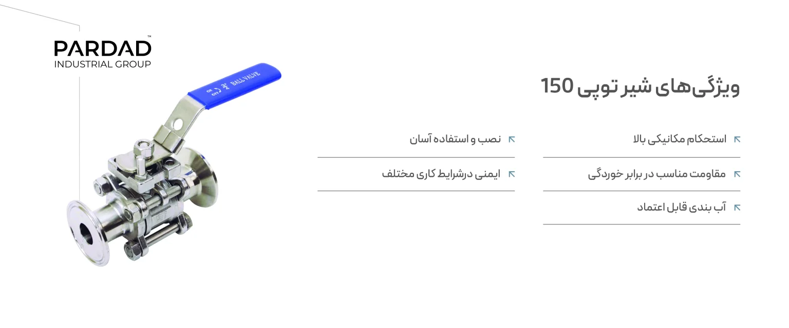 خرید شیر توپی کلاس  150 با کیفیت تضمینی