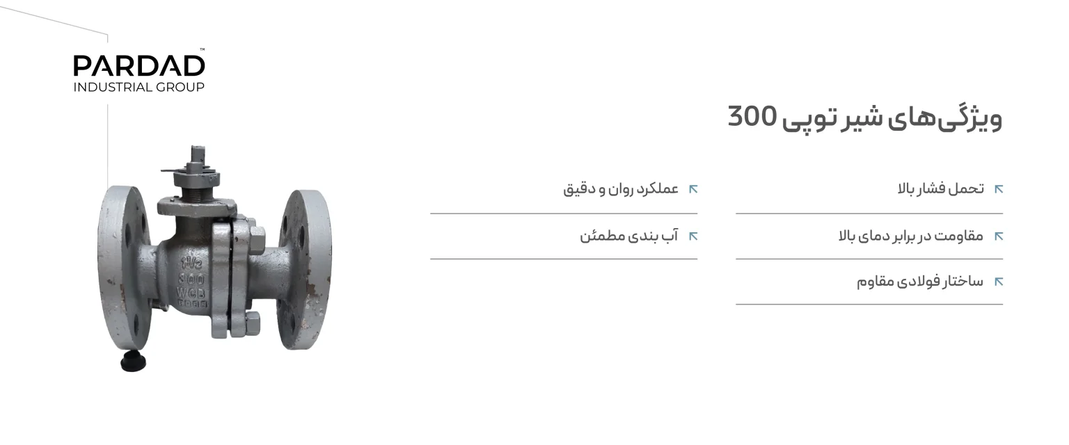 خرید شیر توپی کلاس ۳۰۰ با کیفیت تضمینی